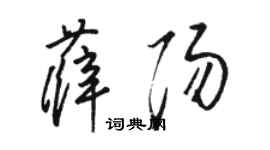 駱恆光薛陽草書個性簽名怎么寫