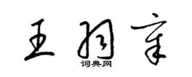 梁錦英王羽章草書個性簽名怎么寫