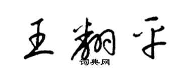 梁錦英王翻平草書個性簽名怎么寫