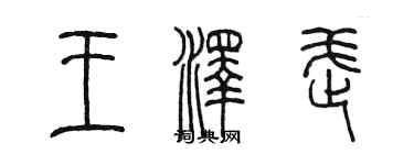 陳墨王澤武篆書個性簽名怎么寫