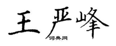 丁謙王嚴峰楷書個性簽名怎么寫