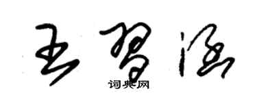 朱錫榮王習涵草書個性簽名怎么寫