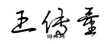 曾慶福王傳量草書個性簽名怎么寫