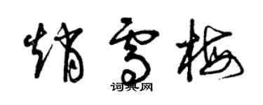 曾慶福趙雪梅草書個性簽名怎么寫