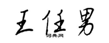 王正良王任男行書個性簽名怎么寫