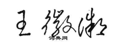 駱恆光王徽微草書個性簽名怎么寫