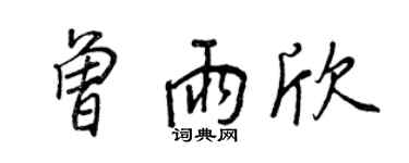 王正良曾雨欣行書個性簽名怎么寫