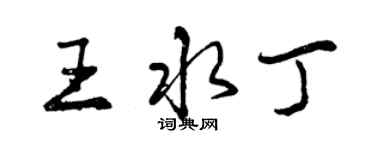 曾慶福王水丁行書個性簽名怎么寫