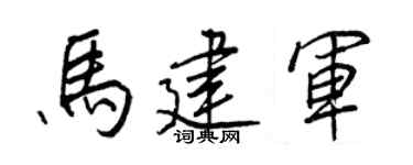 王正良馬建軍行書個性簽名怎么寫