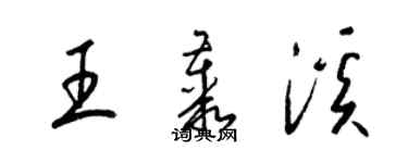 梁錦英王叢溪草書個性簽名怎么寫
