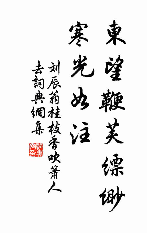 劉辰翁東望鞭芙縹緲,寒光如注。書法作品欣賞