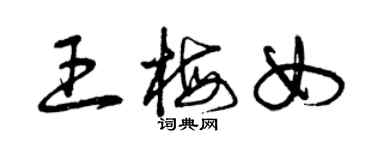 曾慶福王梅女草書個性簽名怎么寫