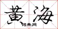 龐中華黃海行書怎么寫