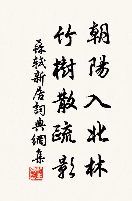 蘇軾朝陽入北林,竹樹散疏影書法作品欣賞