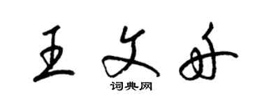 梁錦英王文舟草書個性簽名怎么寫