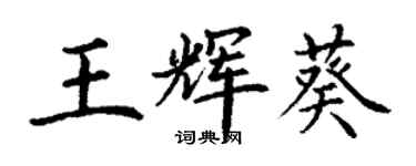 丁謙王輝葵楷書個性簽名怎么寫