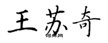 丁謙王蘇奇楷書個性簽名怎么寫