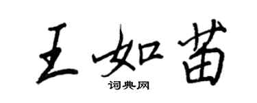 王正良王如苗行書個性簽名怎么寫