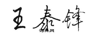 駱恆光王泰鋒行書個性簽名怎么寫