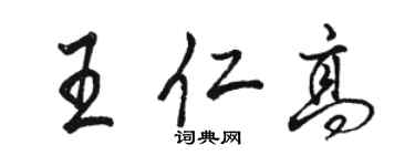 駱恆光王仁高行書個性簽名怎么寫
