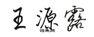 駱恆光王源露行書個性簽名怎么寫