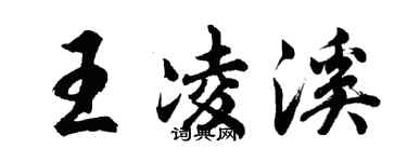 胡問遂王凌溪行書個性簽名怎么寫