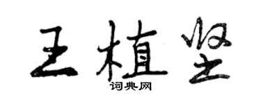 曾慶福王植堅行書個性簽名怎么寫