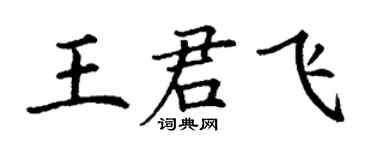 丁謙王君飛楷書個性簽名怎么寫