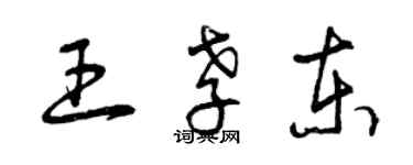 曾慶福王孝東草書個性簽名怎么寫