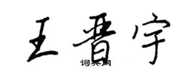 王正良王晉宇行書個性簽名怎么寫