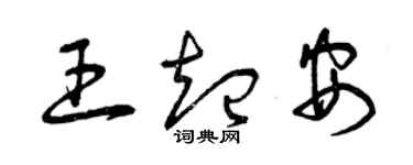 曾慶福王起安草書個性簽名怎么寫