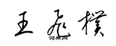 梁錦英王飛朴草書個性簽名怎么寫