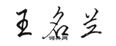 駱恆光王名蘭行書個性簽名怎么寫