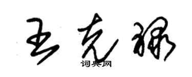 朱錫榮王克祿草書個性簽名怎么寫