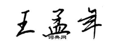 王正良王孟年行書個性簽名怎么寫