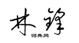 梁錦英林鋒草書個性簽名怎么寫