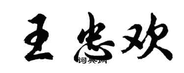 胡問遂王忠歡行書個性簽名怎么寫