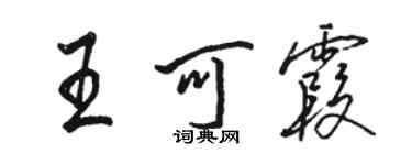 駱恆光王可霞行書個性簽名怎么寫