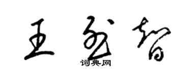 梁錦英王烈智草書個性簽名怎么寫