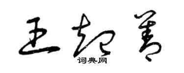 曾慶福王起善草書個性簽名怎么寫