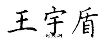 丁謙王宇盾楷書個性簽名怎么寫