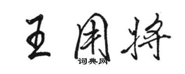 駱恆光王用將行書個性簽名怎么寫
