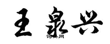 胡問遂王泉興行書個性簽名怎么寫