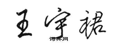 駱恆光王宇裙行書個性簽名怎么寫