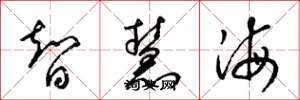 梁錦英智慧海草書怎么寫