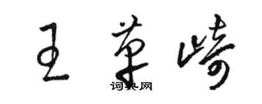 駱恆光王革崎草書個性簽名怎么寫