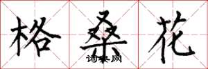 何伯昌格桑花楷書怎么寫