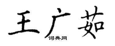 丁謙王廣茹楷書個性簽名怎么寫