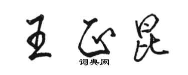 駱恆光王正昆行書個性簽名怎么寫