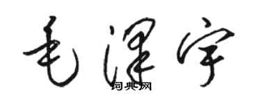 駱恆光毛澤宇草書個性簽名怎么寫